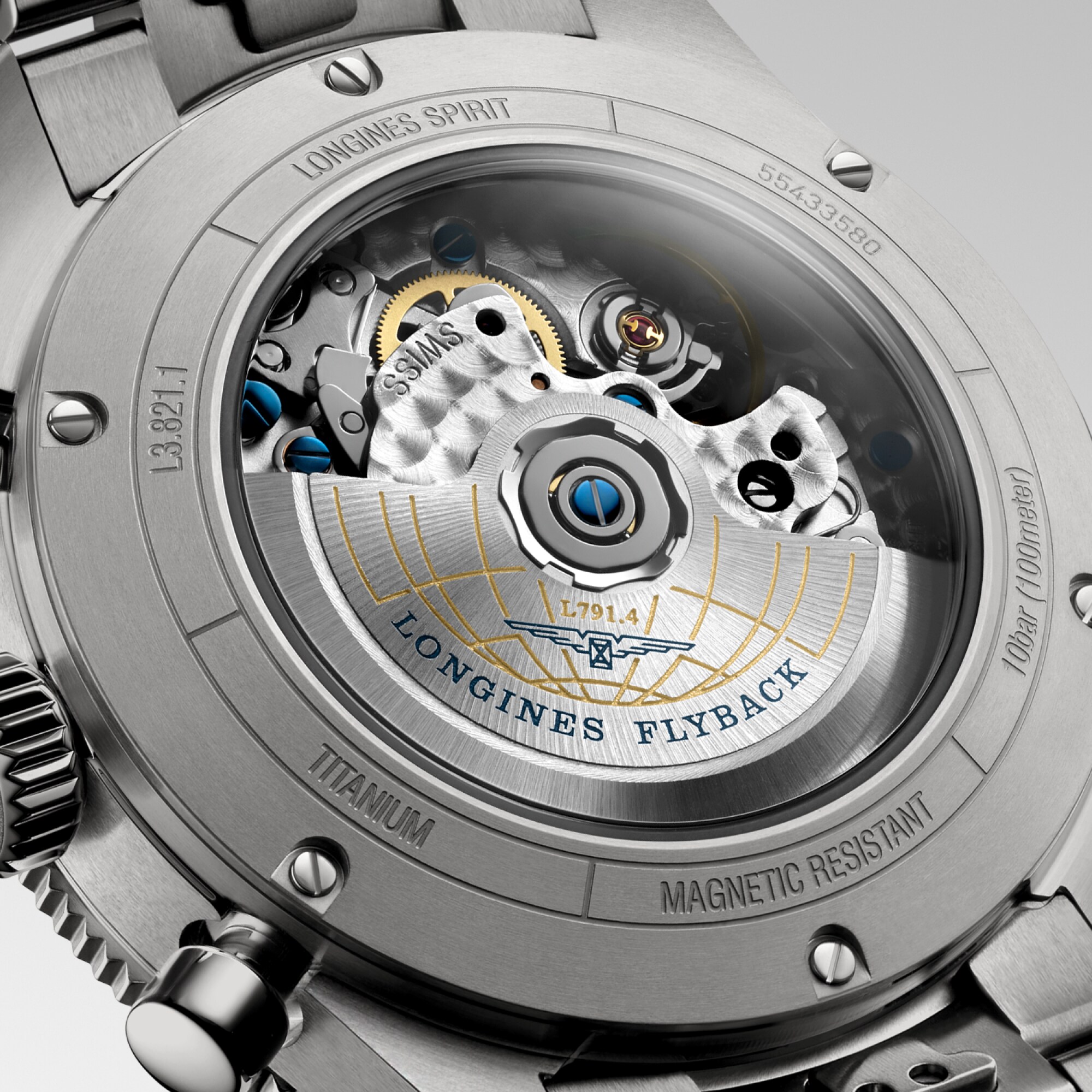 L3.821.1.53.6 スピリット フライバックチタニウム LONGINES ロンジン