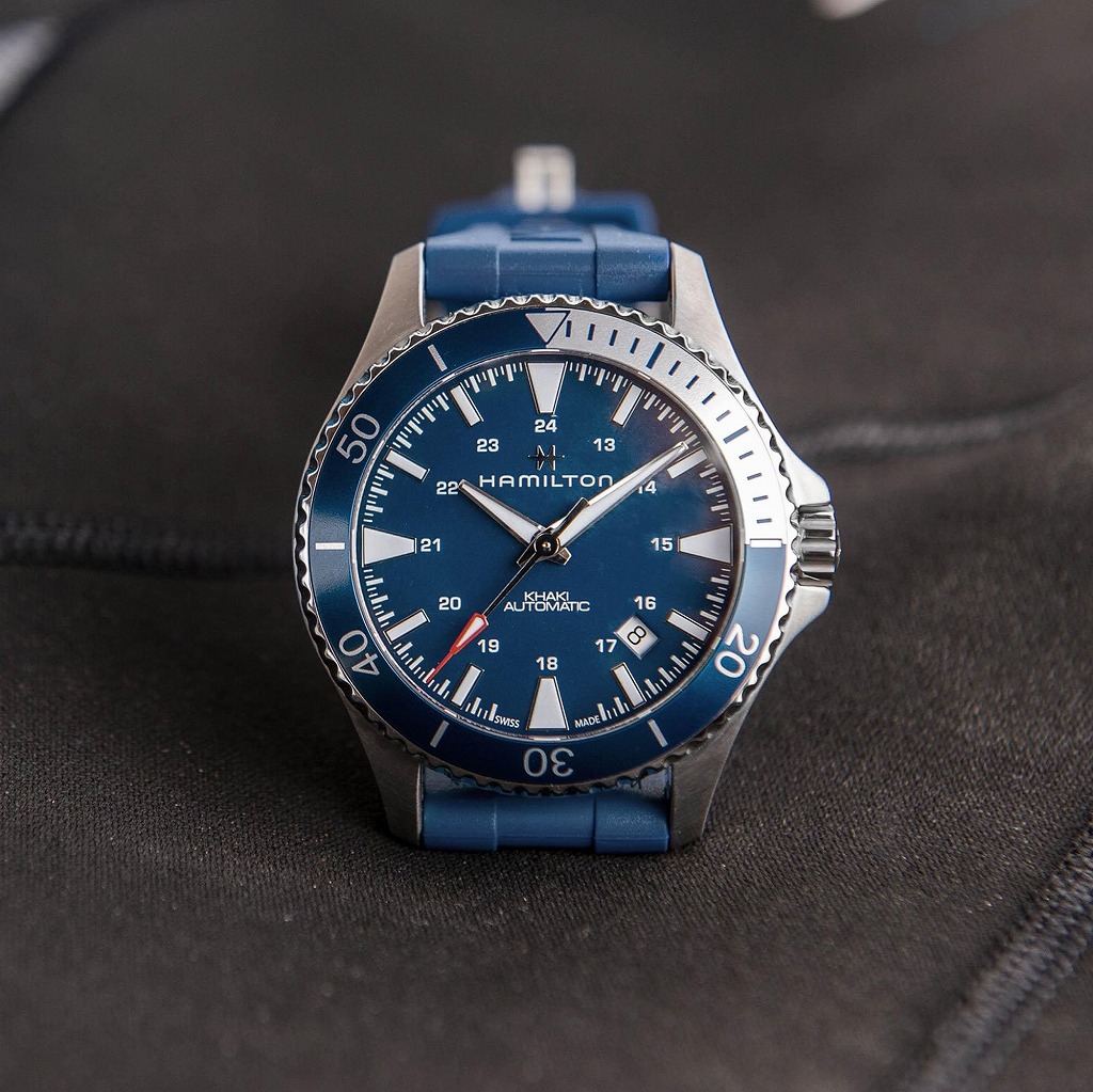 H82345341 カーキ ネイビー Scuba Auto HAMILTON ハミルトン