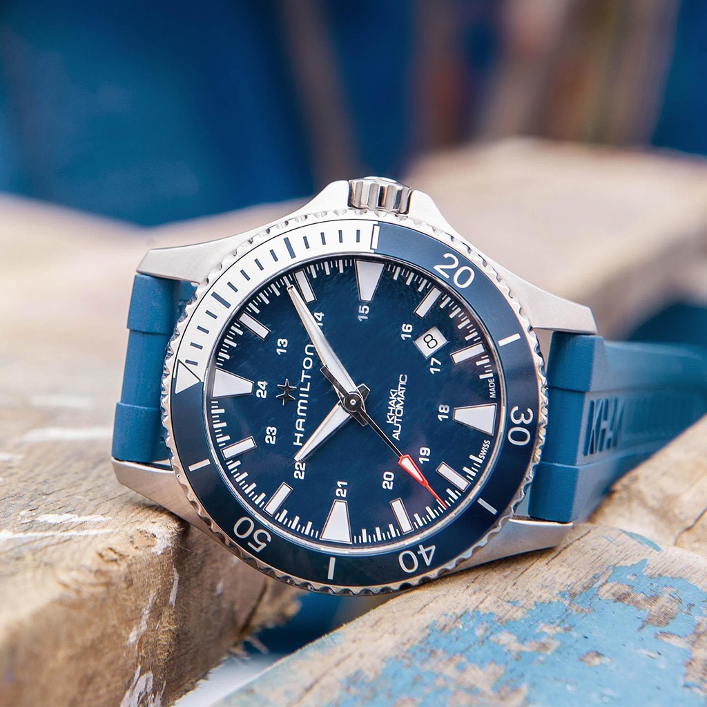 H82345341 カーキ ネイビー Scuba Auto HAMILTON ハミルトン