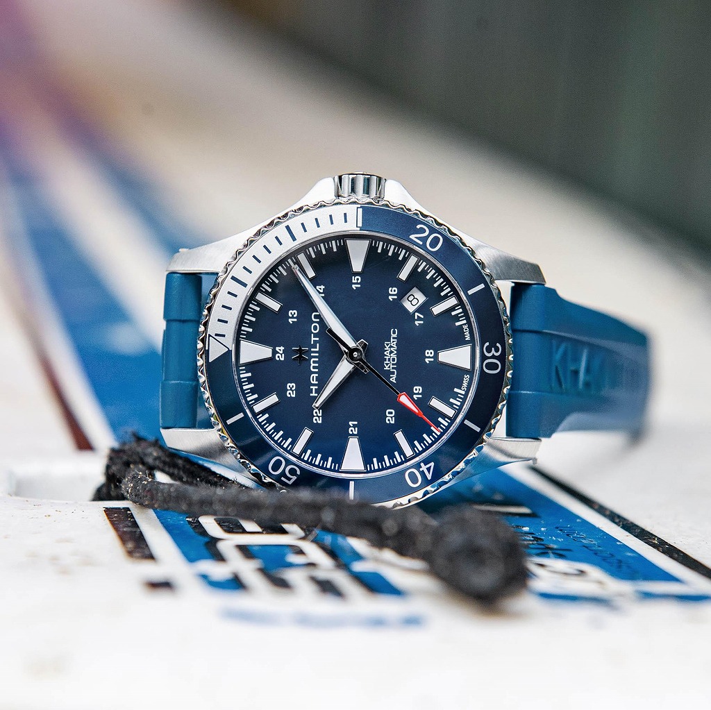 H82345341 カーキ ネイビー Scuba Auto HAMILTON ハミルトン