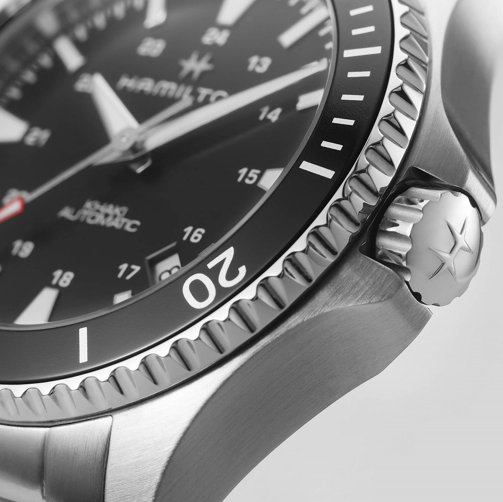 H82335131 カーキ ネイビー Scuba Auto HAMILTON ハミルトン