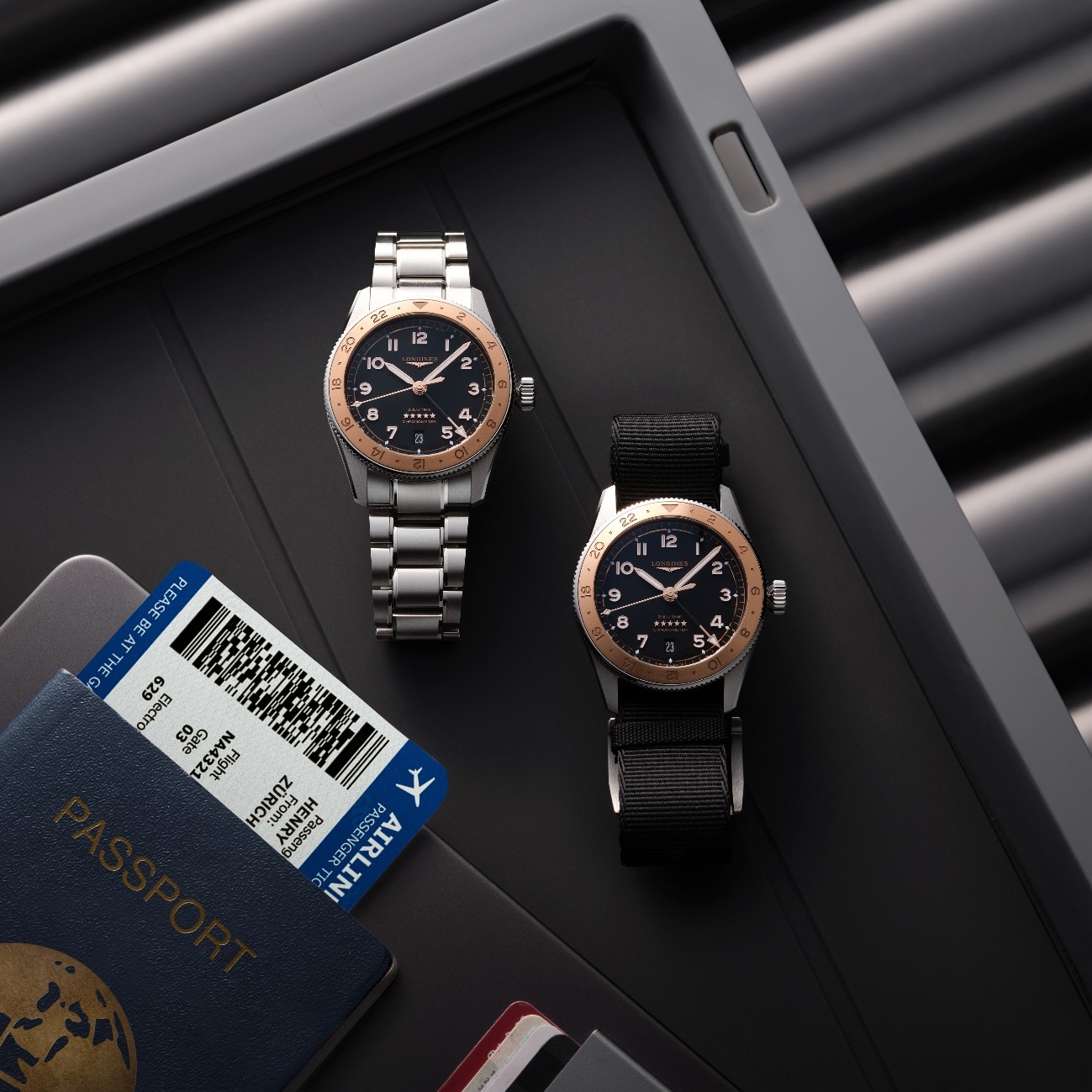 ロンジン LONGINES L3.803.5.53.6 スピリット ZULU TIME 1925