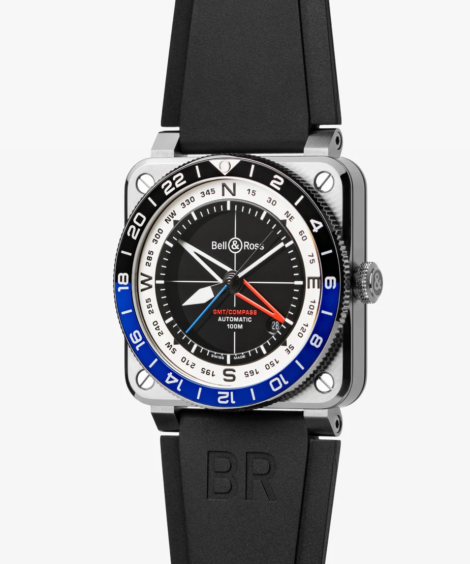 【世界限定250本】ベル＆ロス Bell&Ross BR0393-COM-ST/SRB BR-03 GMT Compass 自動巻