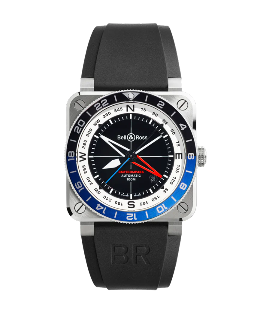 【世界限定250本】ベル＆ロス Bell&Ross BR0393-COM-ST/SRB BR-03 GMT Compass 自動巻